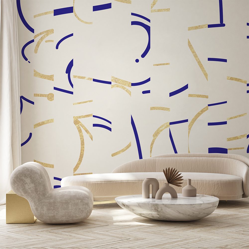 OFFSET WALLPAPER | Navy + Gold – CUSTHOM